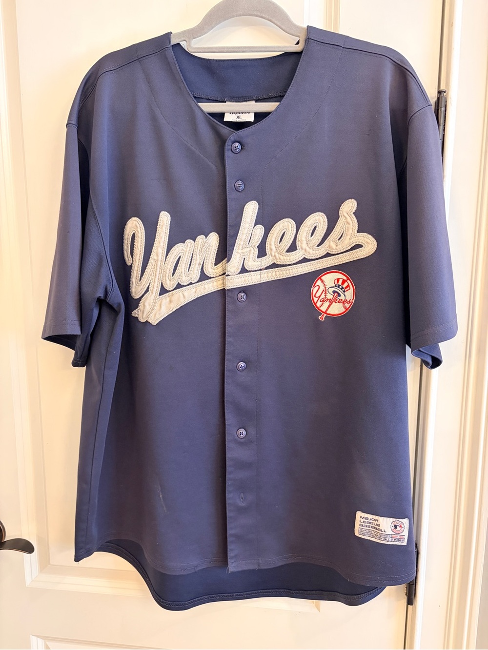New York Yankees Jersey Men’s XL Navy Button Front MLB Baseball